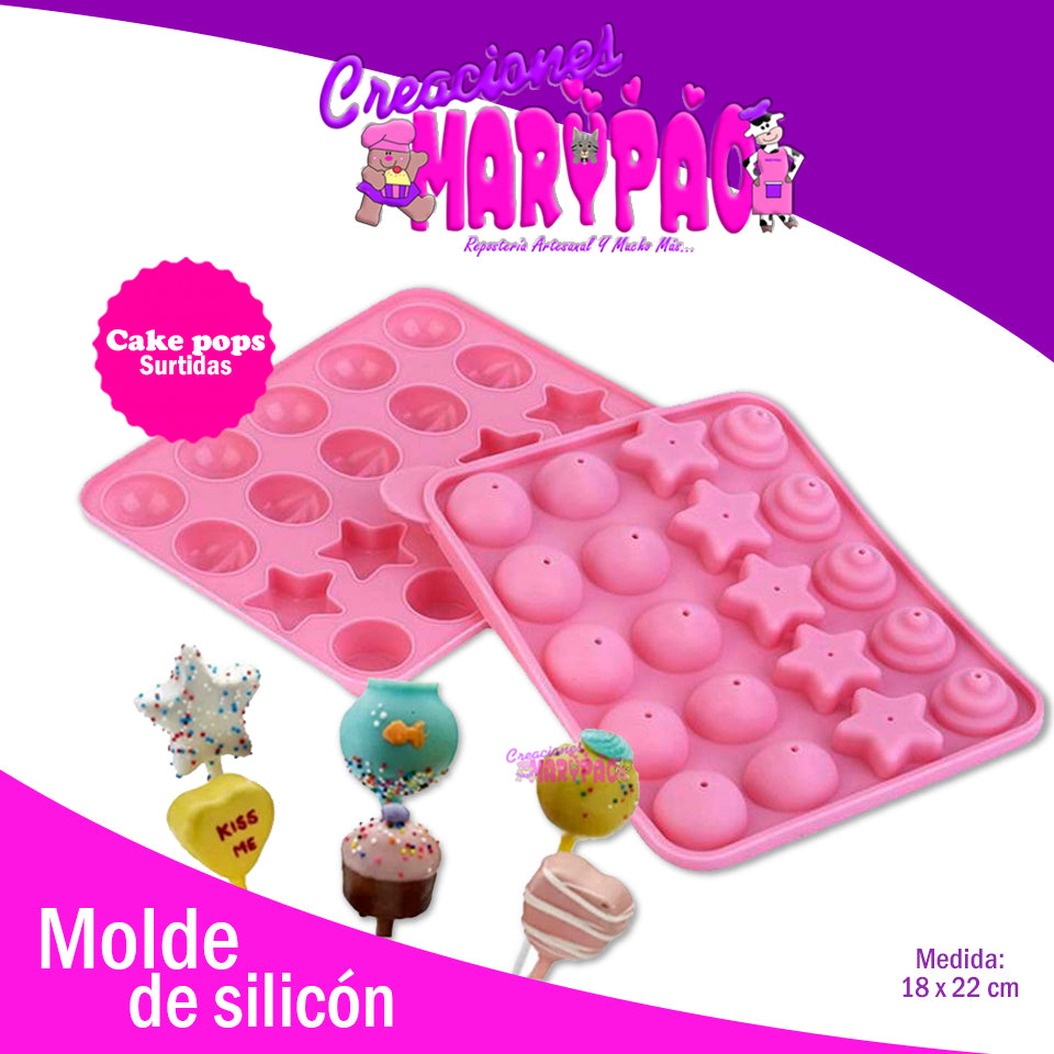 Molde de silicón Cake Pop Surtido - Creaciones Marypao