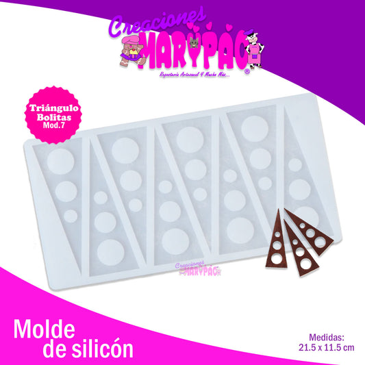 Molde De Silicón Para Chocolates Triángulos Bolitas Para Decorar Pasteles Mod.7