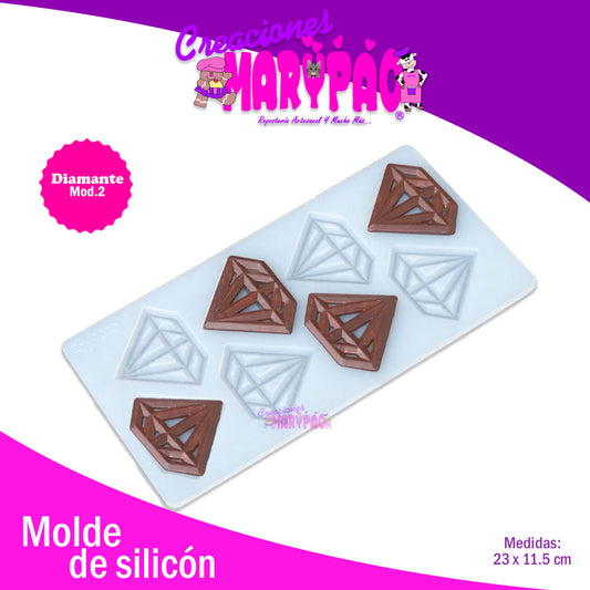 Molde De Silicón Para Chocolates Diamantes Para Decorar Pasteles Mod.2