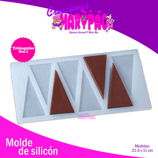 Molde De Silicón Para Chocolates Triángulos Para Decorar Pasteles Mod.3