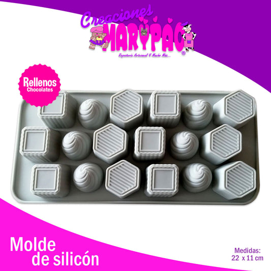 Molde De Silicón Para Chocolates Rellenos