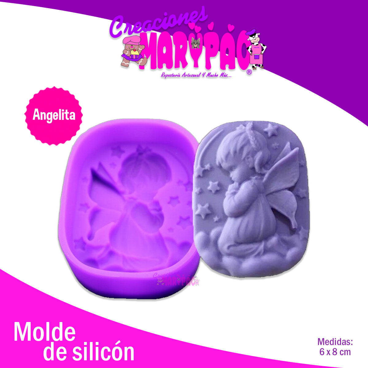 Molde De Silicón Angelita Para Jabones Bautizo Comunión