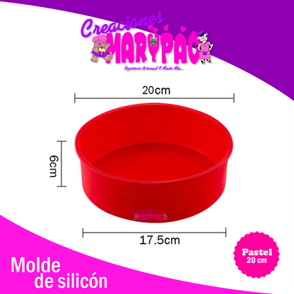 Molde De Silicón Redondo Para Pasteles 20 cm Antiadherente - Creaciones Marypao