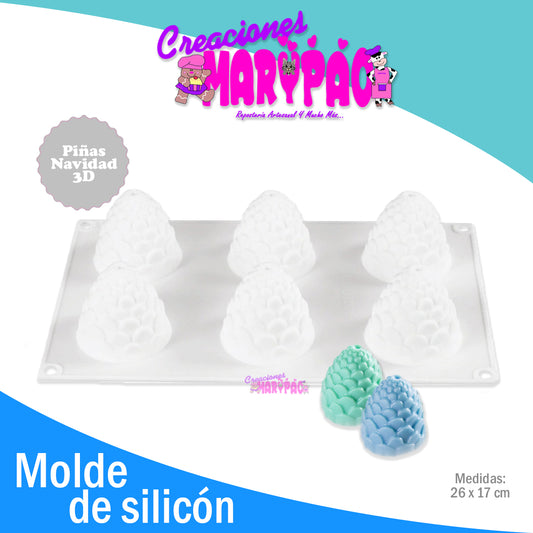 Molde De Silicón Piñas Navidad 3D