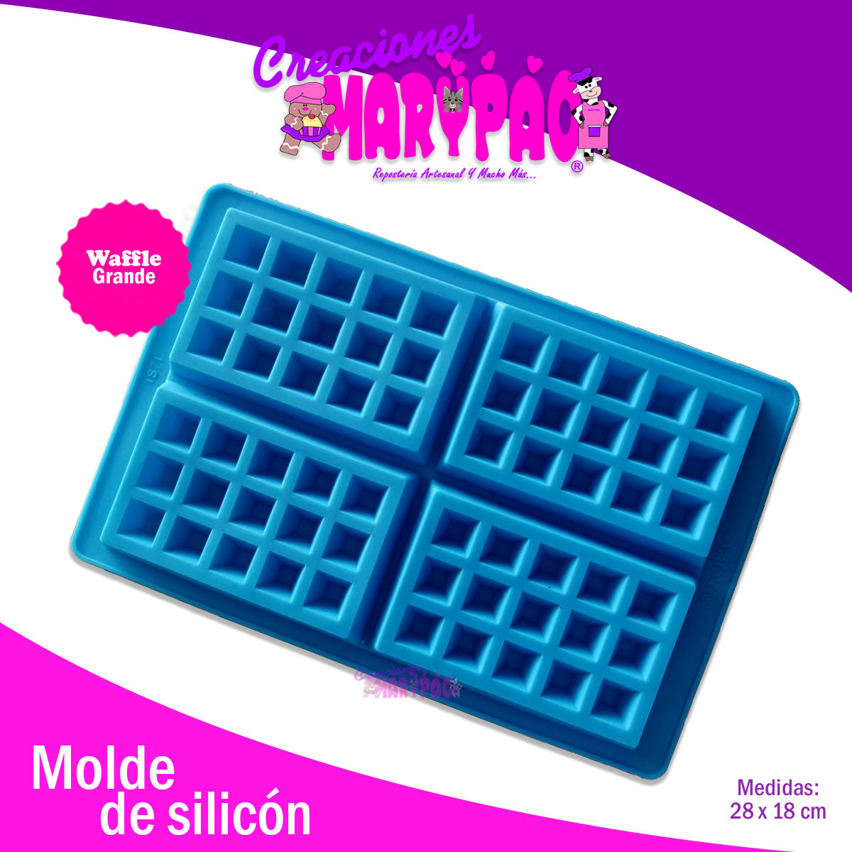 Molde De Silicón Waffles Rectangulares