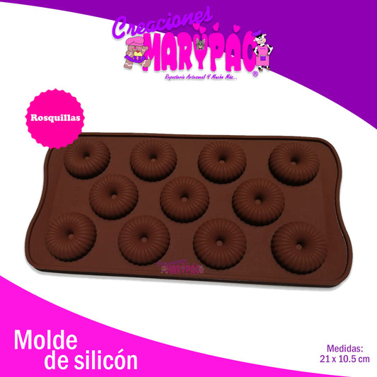 Molde De Silicón Rosquillas Chocolate