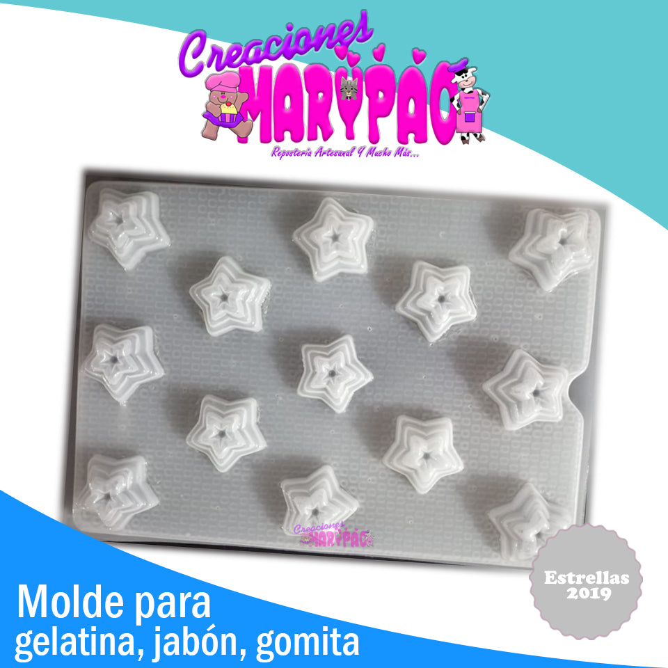 Molde Estrellas 3D Navidad Gelatina Gomita Jabón - Creaciones Marypao