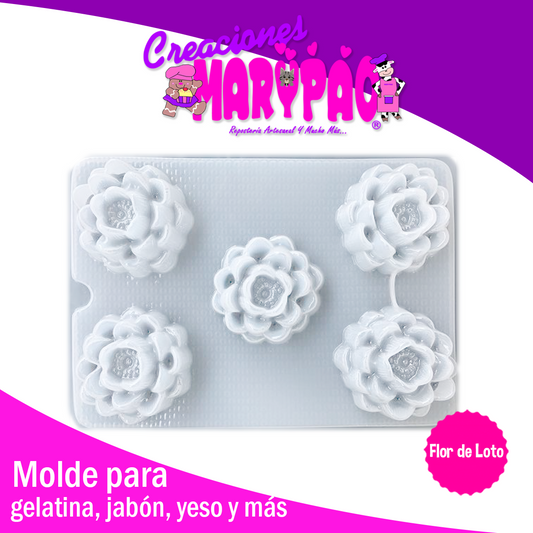 Molde Flor de Loto Jabones Gelatinas Figuras de Yeso