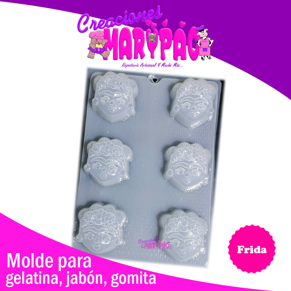 Molde Frida Fiestas Patrias México Gelatinas Jabones - Creaciones Marypao