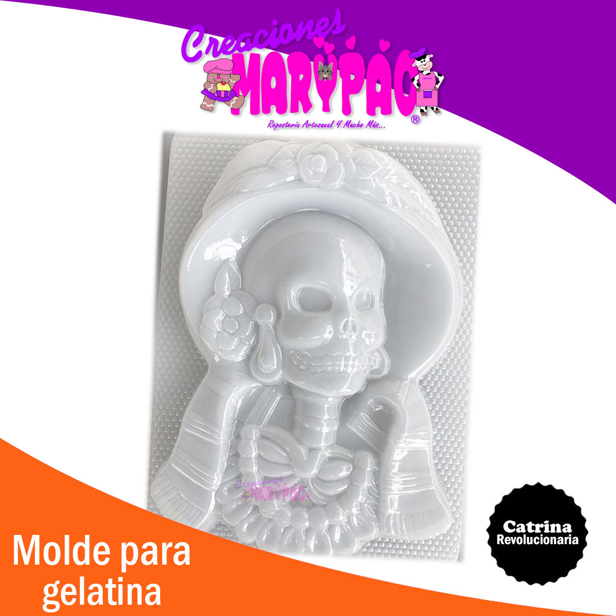 Molde Para Gelatinas Catrina Revolucionaria Día De Muertos Halloween