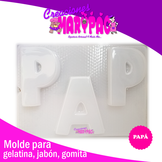 Molde Papá Letras Para Gelatina Chocolate Jabón - Creaciones Marypao