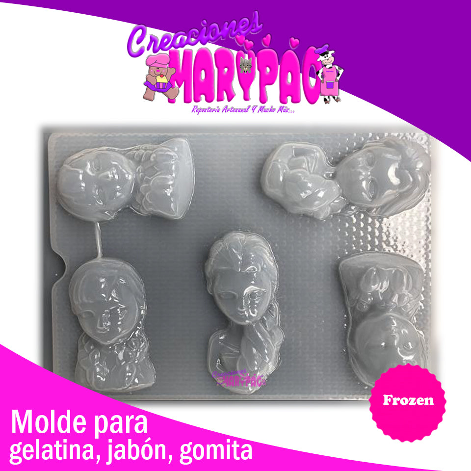 Molde Princesas Frozen Gelatina Jabón Resina - Creaciones Marypao