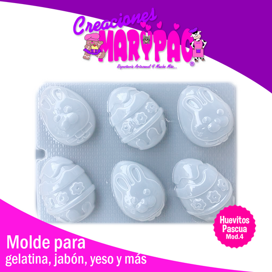 Molde Huevos De Pascua Conejo Huevitos Mod.4