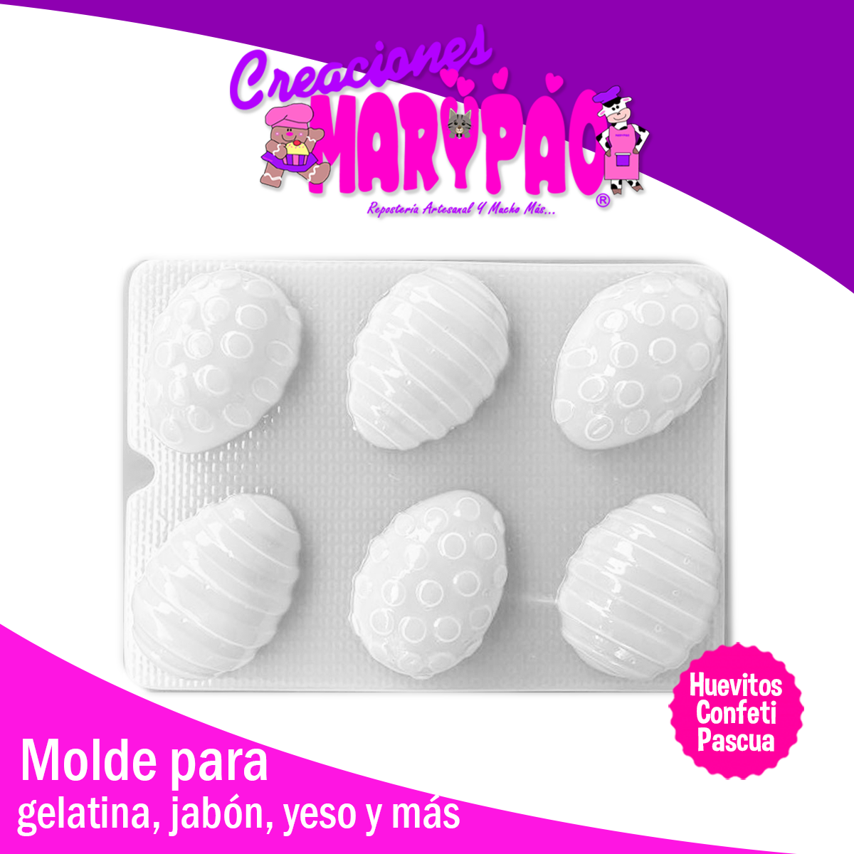 Molde Huevos De Pascua Confeti Huevito