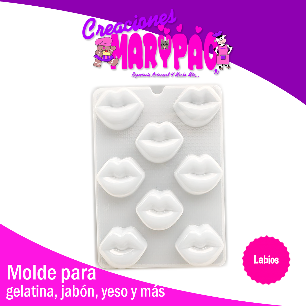 Molde Labios Febrero Amor Jabones Gelatinas