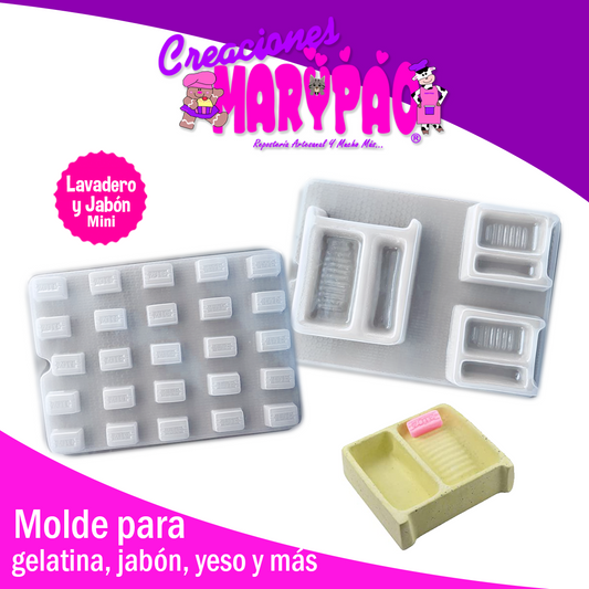 Molde Lavadero Mini y Jabón Paquete