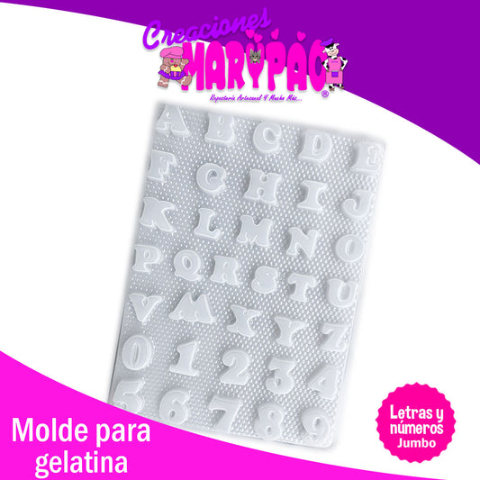 Molde Letras y Números Para Gelatinas Gomitas Yeso