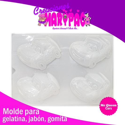 Molde Mc Queen Cars Jabón Gelatina Resina Yeso - Creaciones Marypao