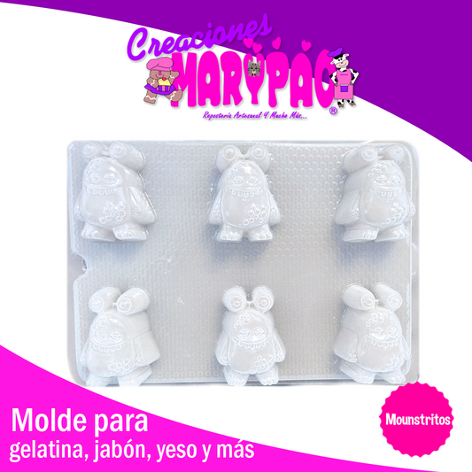 Molde Mounstritos Gelatinas Jabones Figuras de Yeso