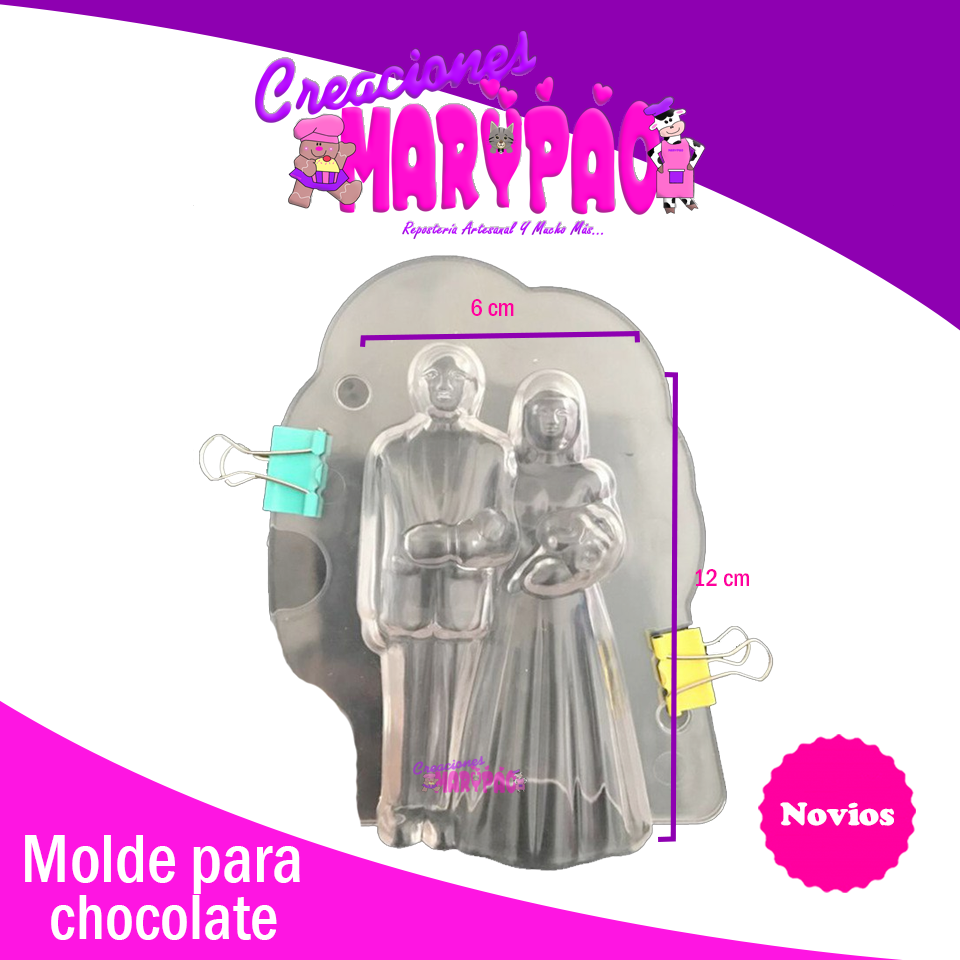 Molde Novios De Policarbonato Para Chocolate 12 Cm - Creaciones Marypao