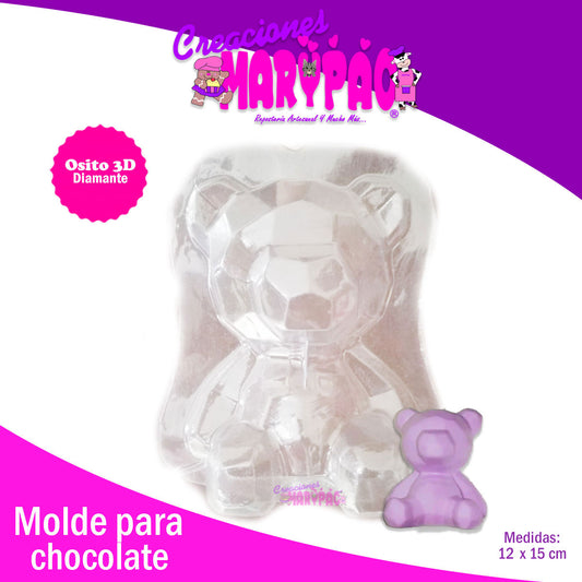 Molde Osito Diamante Febrero Chocolates 3D