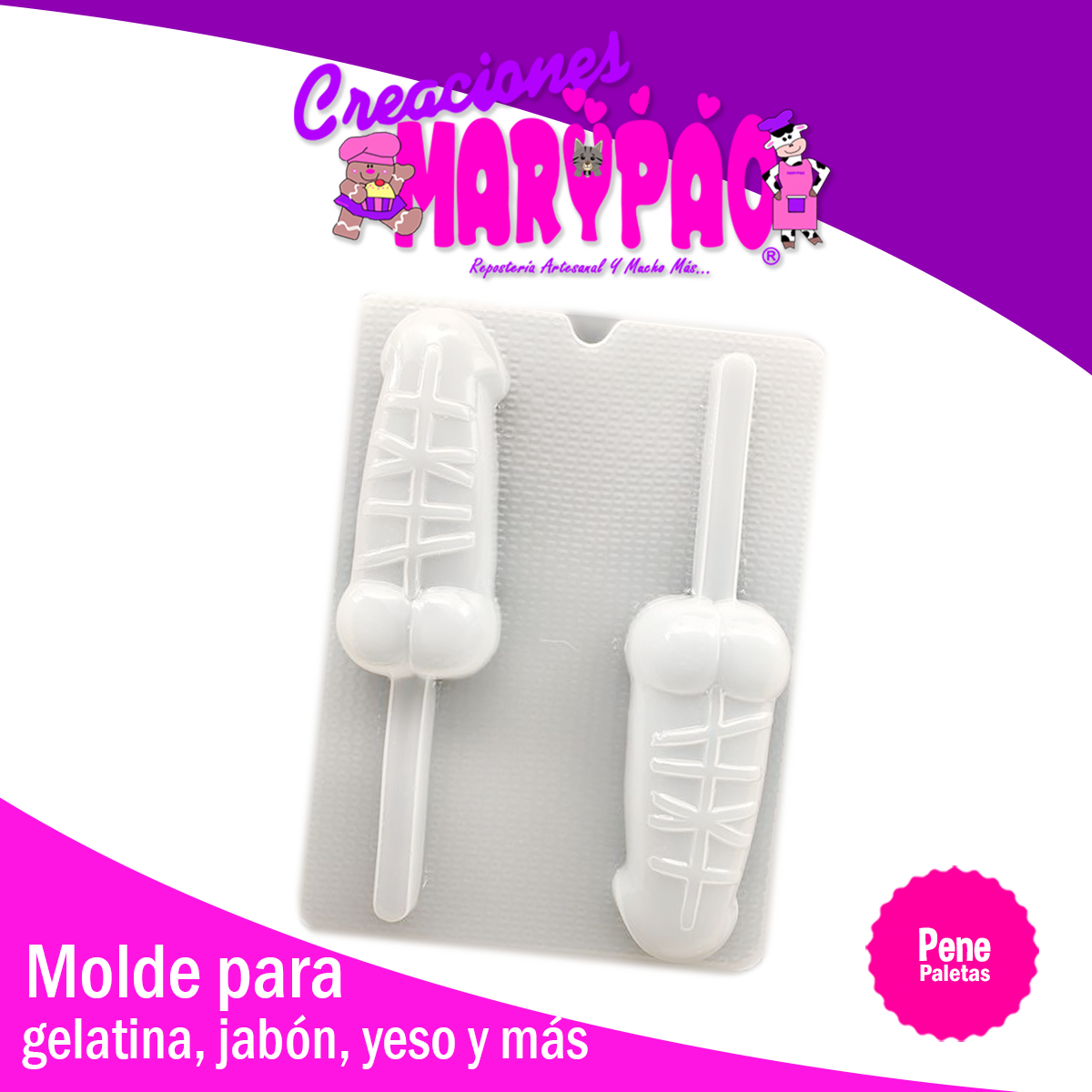 Molde Paleta Pene Despedida de Soltera Gelatinas Jabones