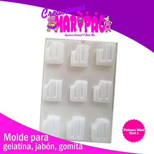Molde Paletas Mordidas Mini Jabón Gelatina Resina Yeso Mod.1 - Creaciones Marypao