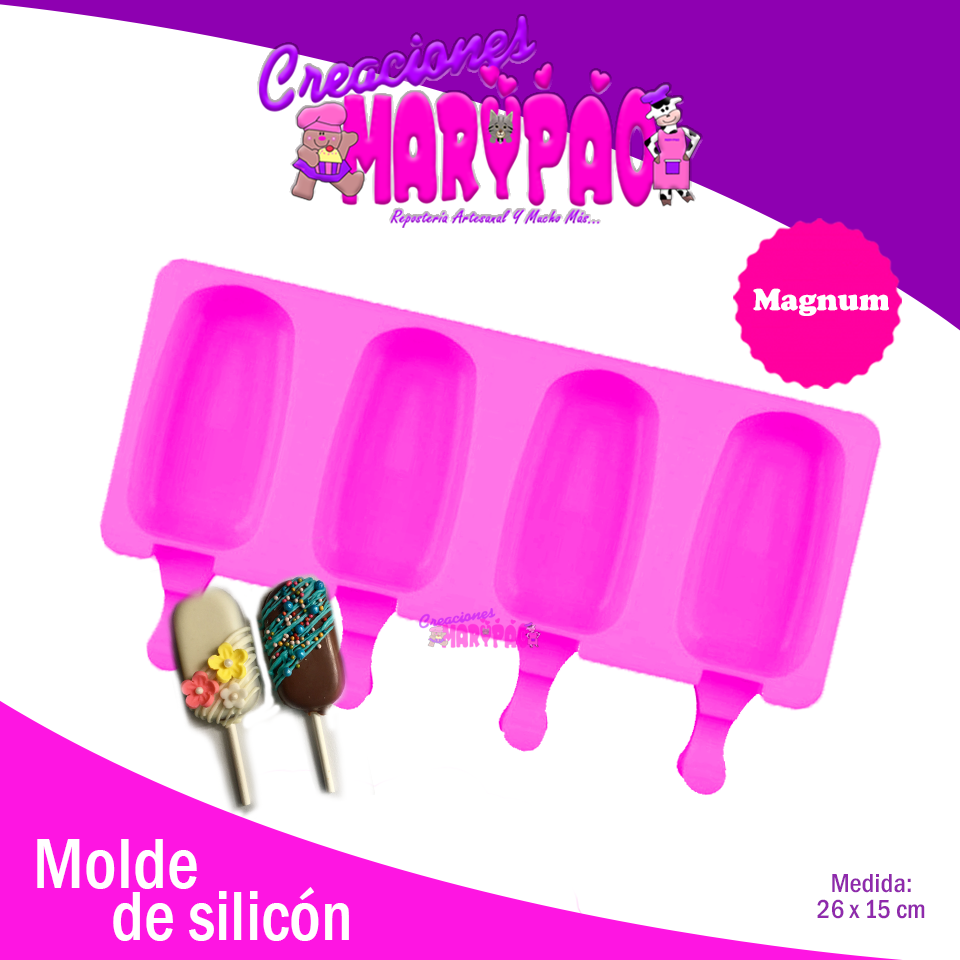 Molde De Silicón Paletas Magnum - Creaciones Marypao