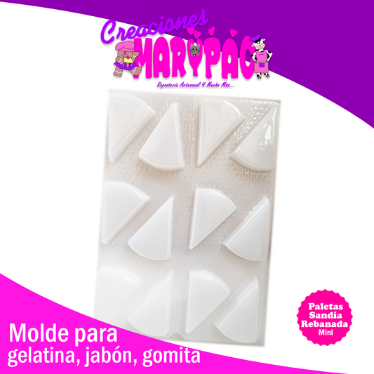 Molde Paletas Sandía Rebanada Mini Jabón Gelatina Resina Yeso - Creaciones Marypao