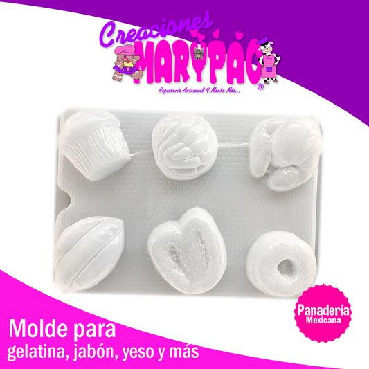 Molde Piezas de Pan Para Gelatinas Jabones Figuras de Yeso