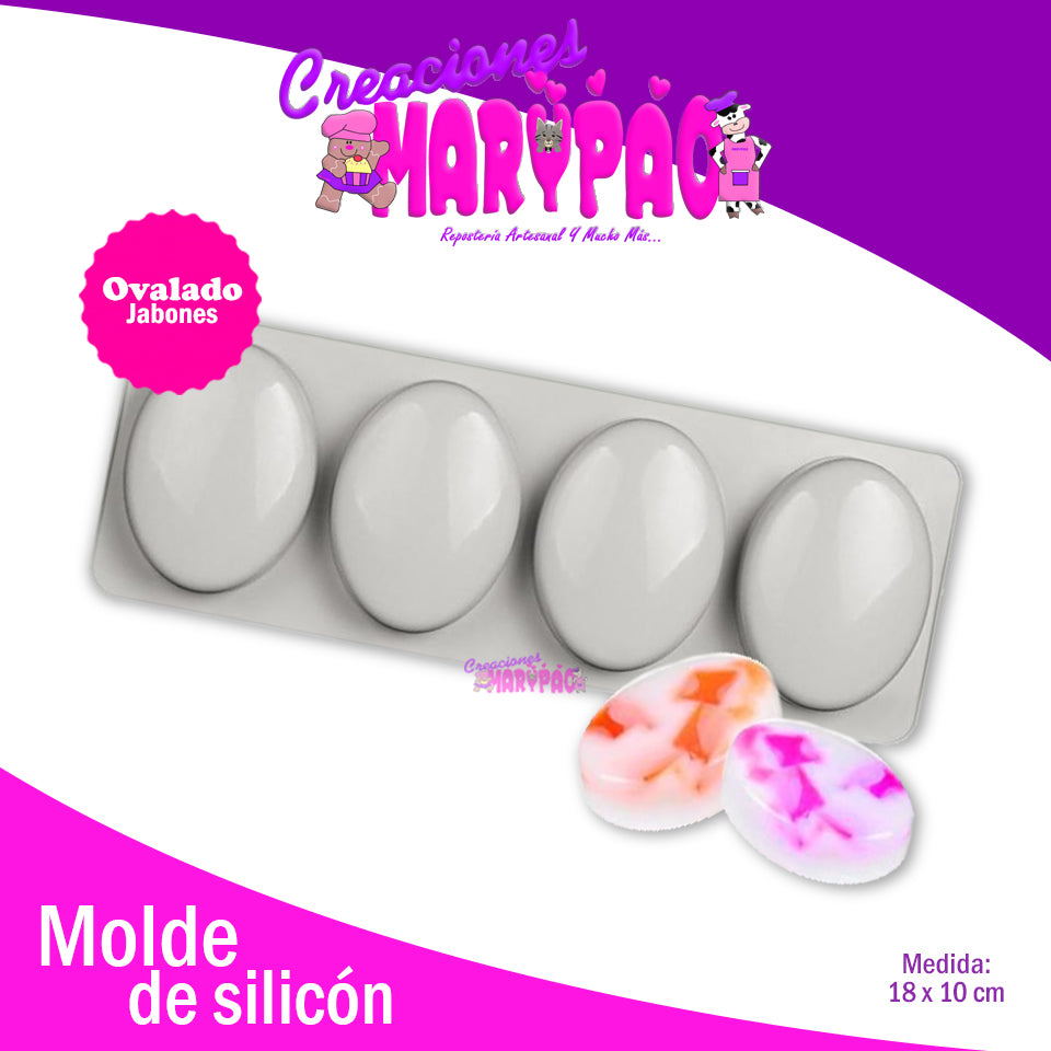 Molde Para Jabones Ovalados Silicon - Creaciones Marypao