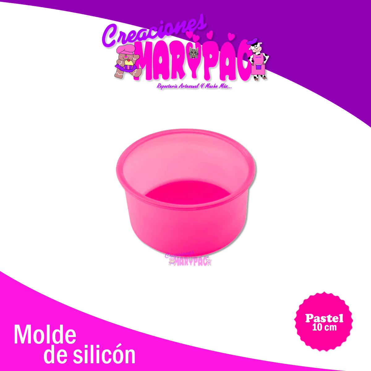 Molde De Silicón Redondo Para Pasteles 10 cm Antiadherente - Creaciones Marypao