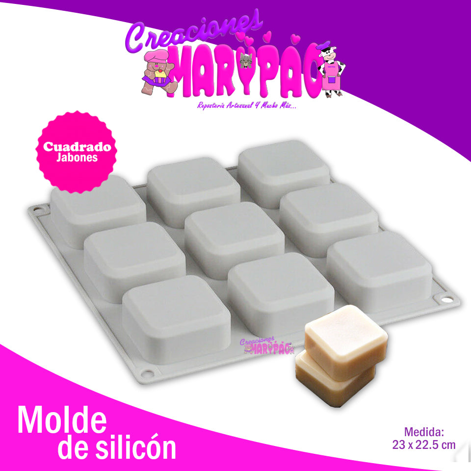 Molde Para Jabones Cuadrados Silicon - Creaciones Marypao