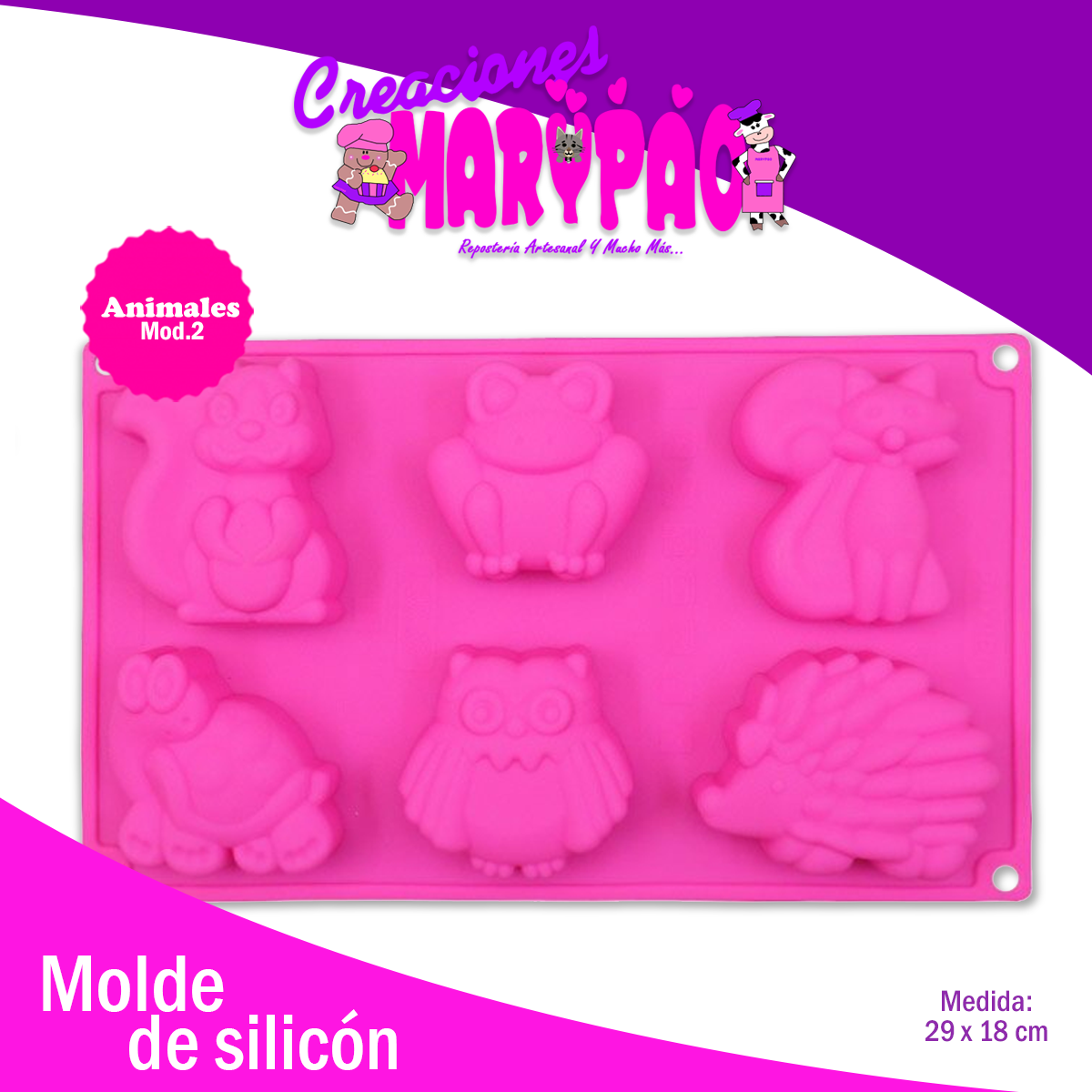 Molde De Silicon Animales Mod.2 - Creaciones Marypao