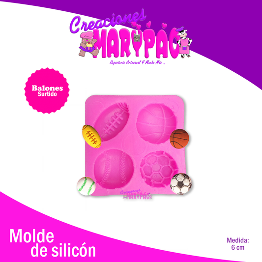 Molde Silicón Balones Surtidos - Creaciones Marypao