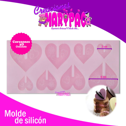 Molde Silicón Chocolate Corazón 3d - Creaciones Marypao