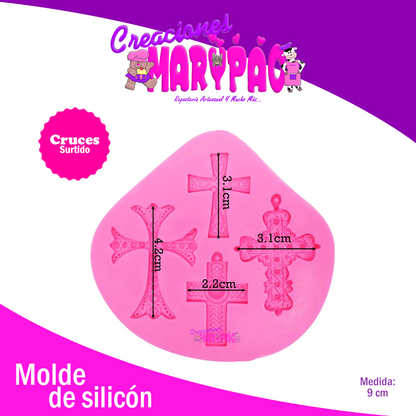 Molde Silicón Cruces Surtidas Cruz Comunión Bautizo - Creaciones Marypao