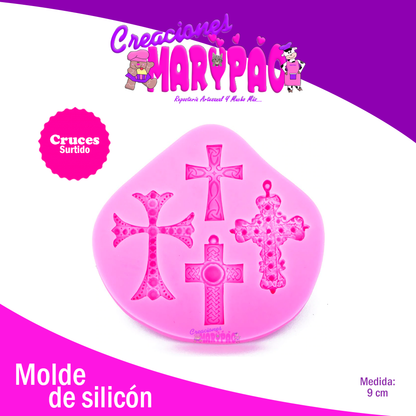 Molde Silicón Cruces Surtidas Cruz Comunión Bautizo - Creaciones Marypao