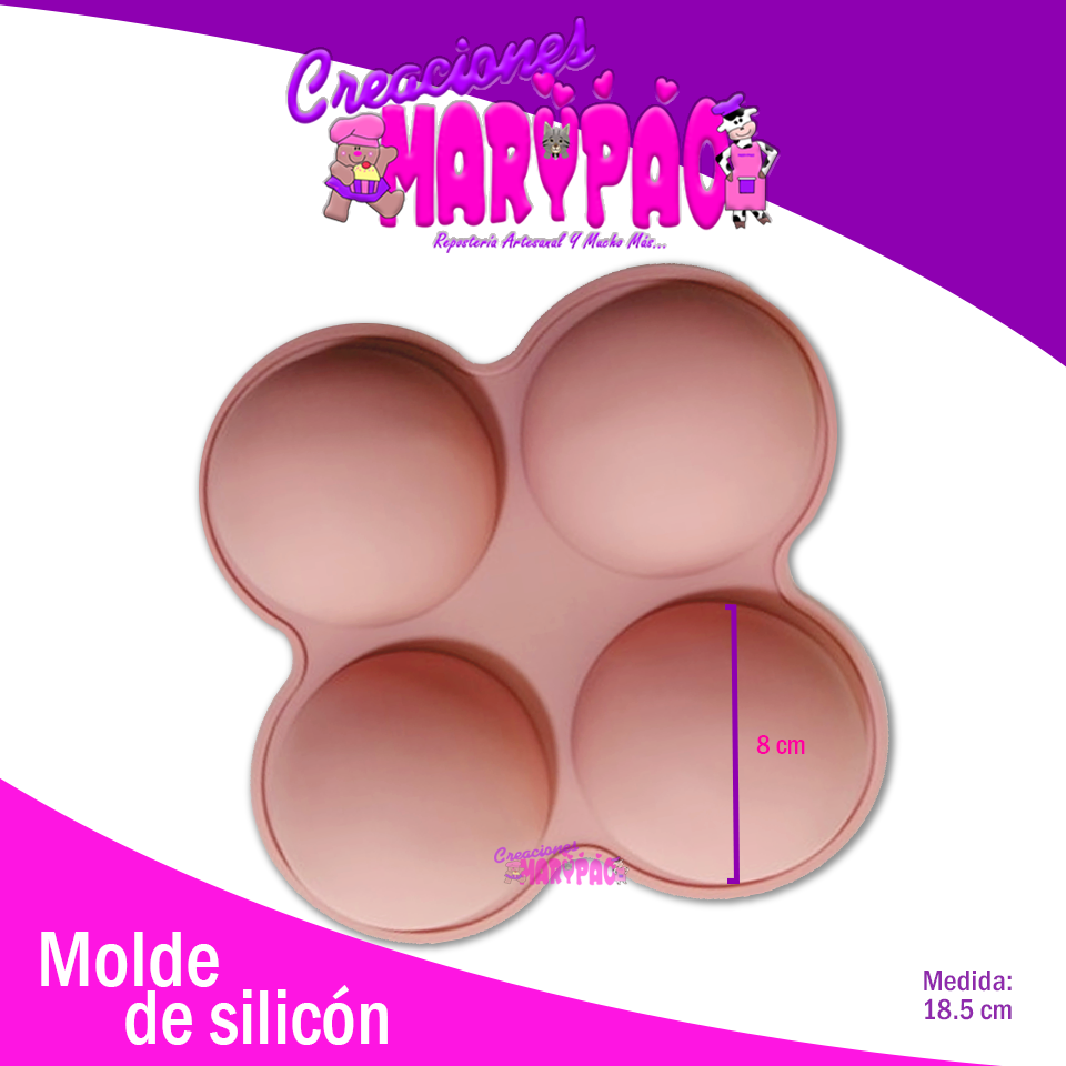 Molde Media Esfera Silicón 8cm - Creaciones Marypao