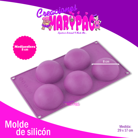 Molde De Silicón Media Esfera 8 cm - Creaciones Marypao