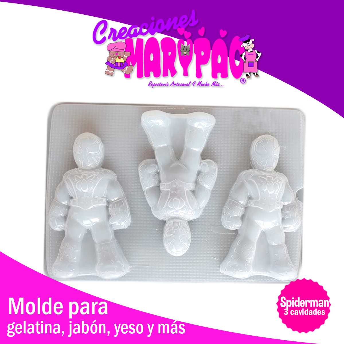 Molde Spiderman Gelatinas Jabones Figuras de Yeso