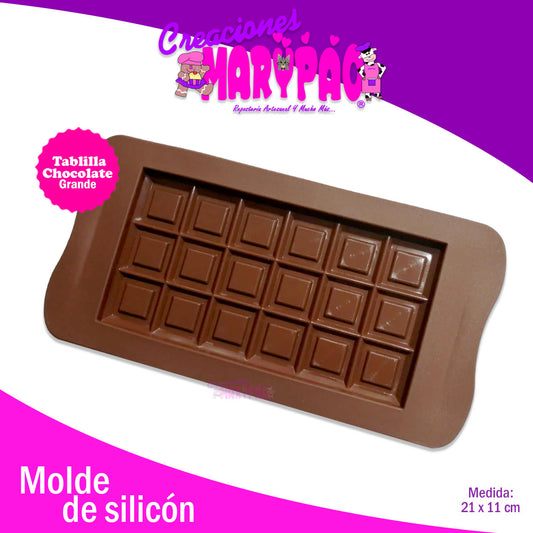 Molde De Silicón Tablillas Chocolate Tableta Grande