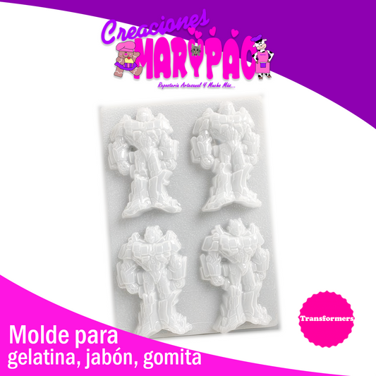 Molde Transformers Jabón Gelatina Resina Yeso - Creaciones Marypao