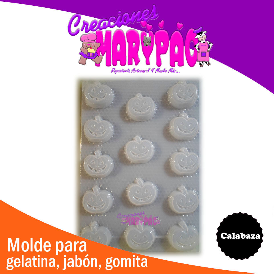 Molde Calabaza Halloween Dia de Muertos Chocolate Gomita Gelatina - Creaciones Marypao