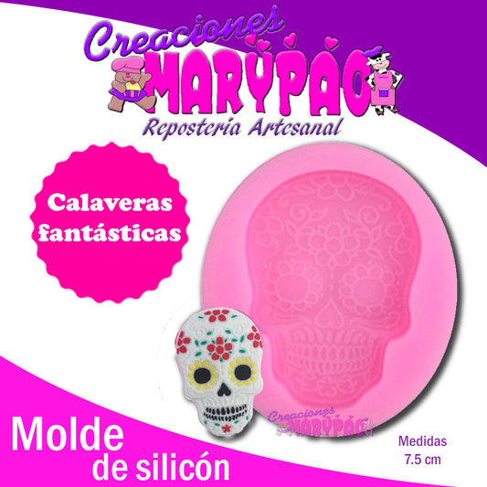 Molde De Silicón Calavera - Creaciones Marypao