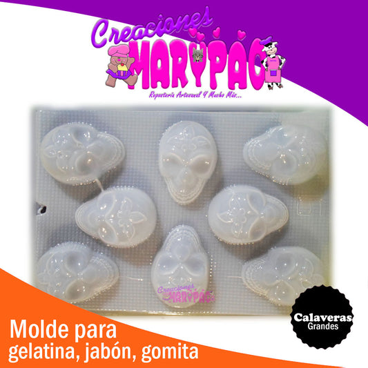 Molde Calavera Grande  Halloween Dia de Muertos Chocolate Gomita Gelatina - Creaciones Marypao