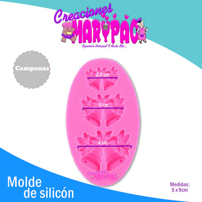Molde de Silicon Campanas Navidad - Creaciones Marypao