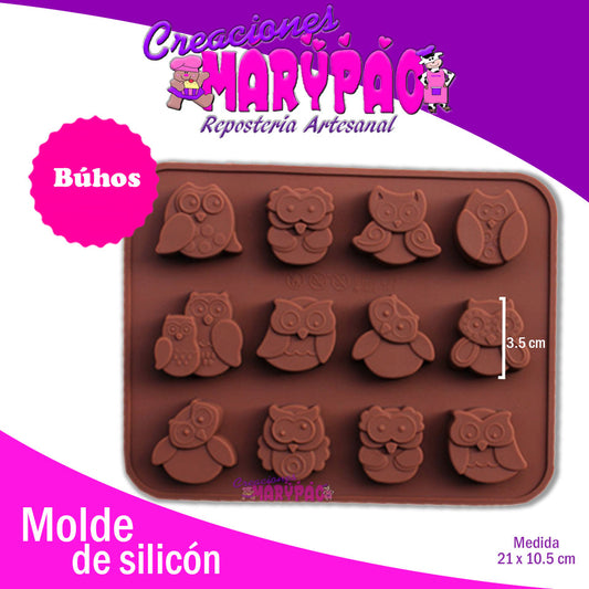 Molde De Silicón Búhos - Creaciones Marypao