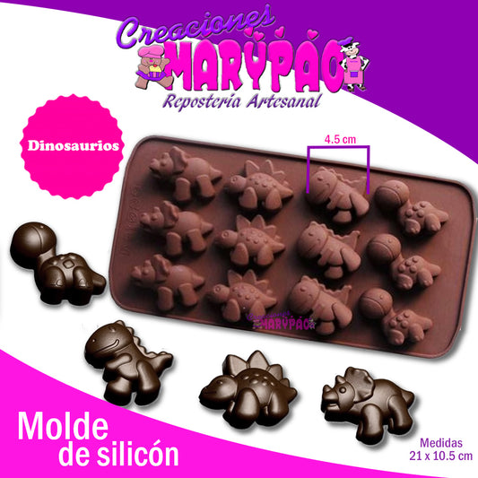 Molde De Silicón Dinosaurios - Creaciones Marypao