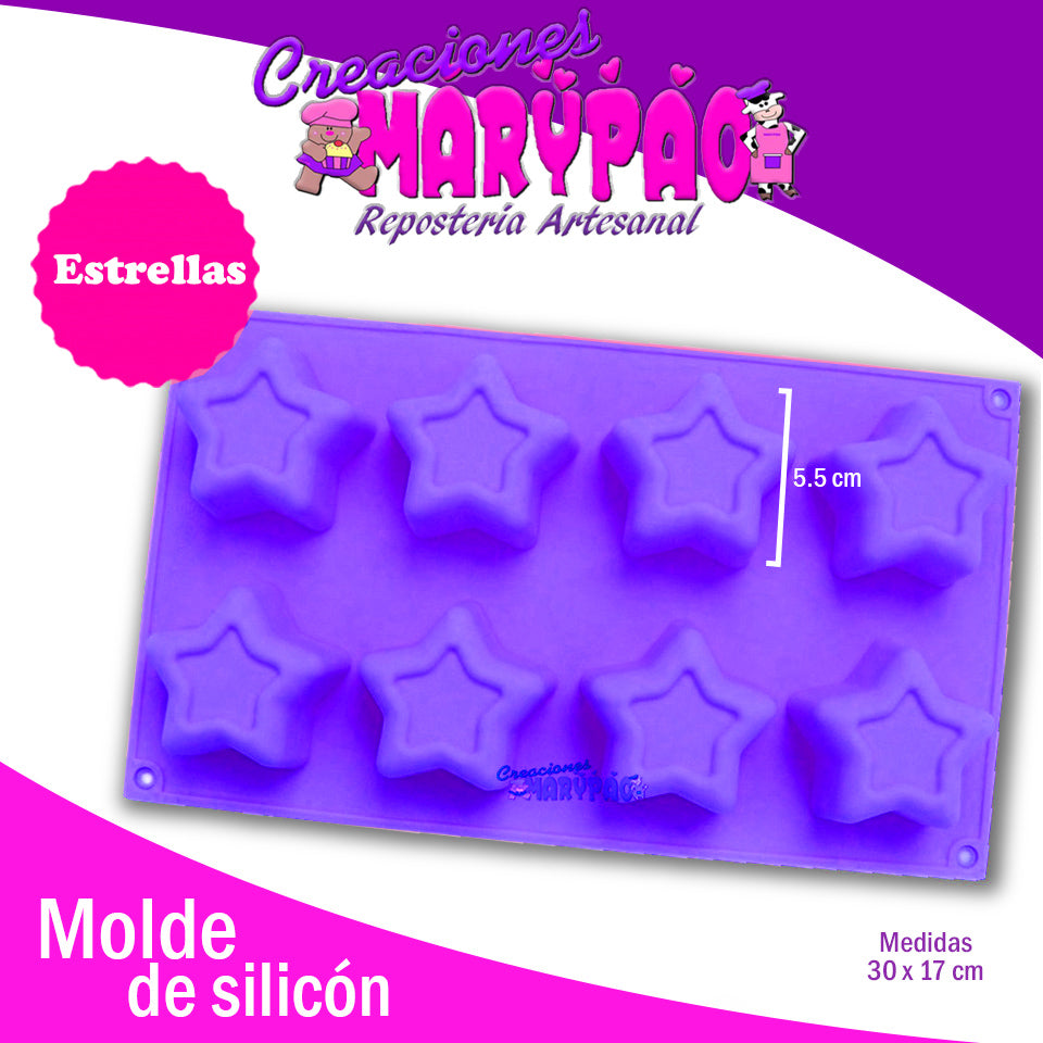 Molde De Silicón Estrellas - Creaciones Marypao